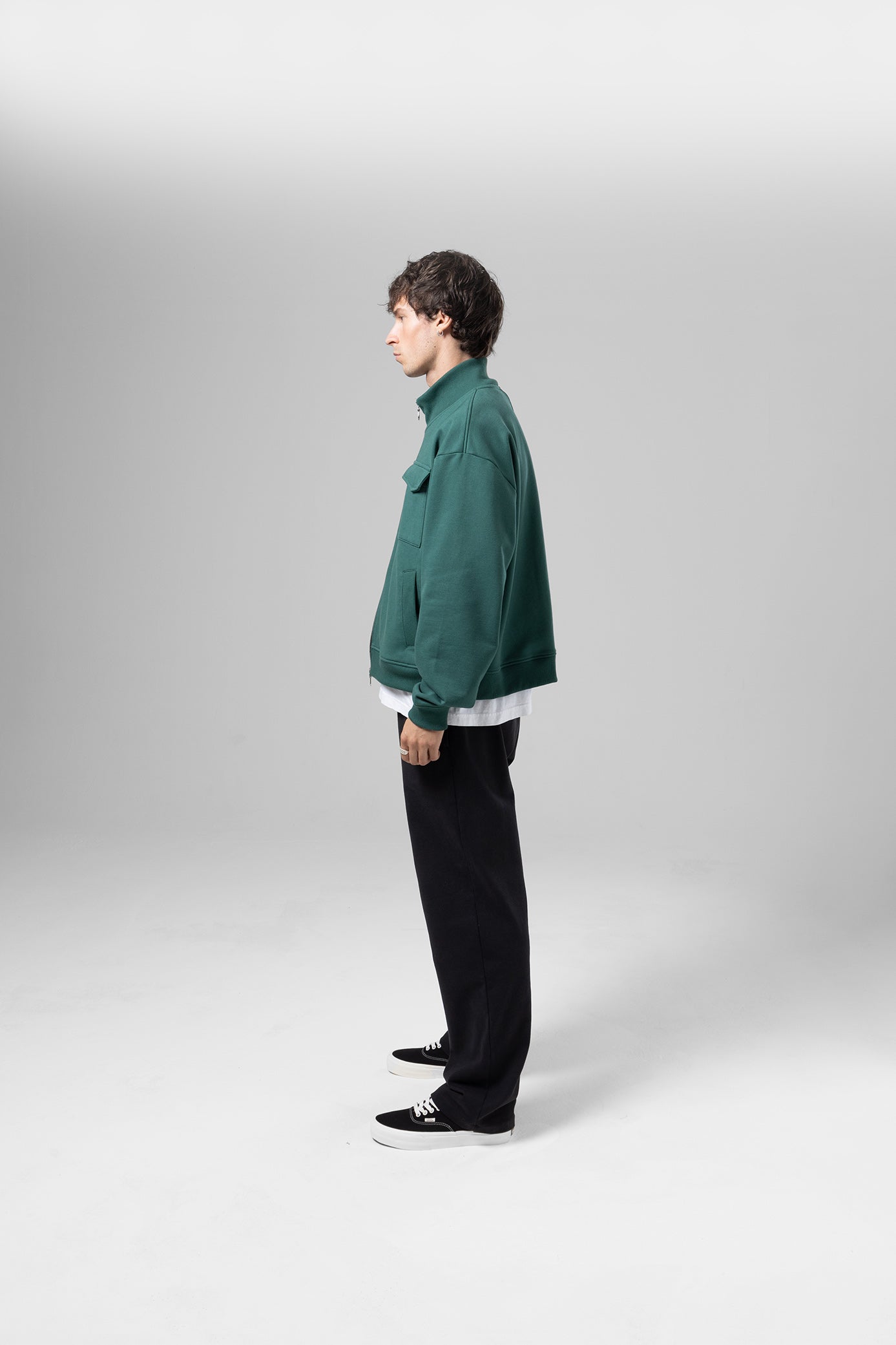 Side view of Forest Green - Track Jacket